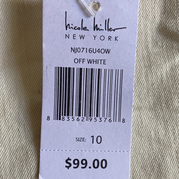*New* Nicole Miller High Rise OFF WHITE Jeans Size 10 - Picture 8 of 8